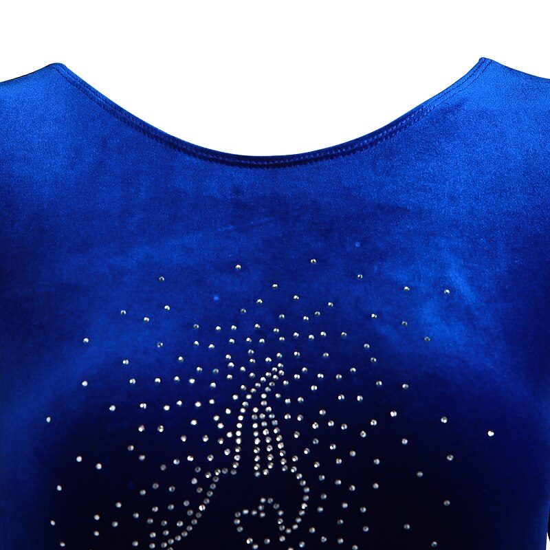 Figure Skating Dress Women's Girls' Ice Skating Dress Light Yellow Dark Red Velvet Training Competition Skating Wear Thermal Warm Handmade Crystal / Rhinestone Long Sleeve Ice Skating4