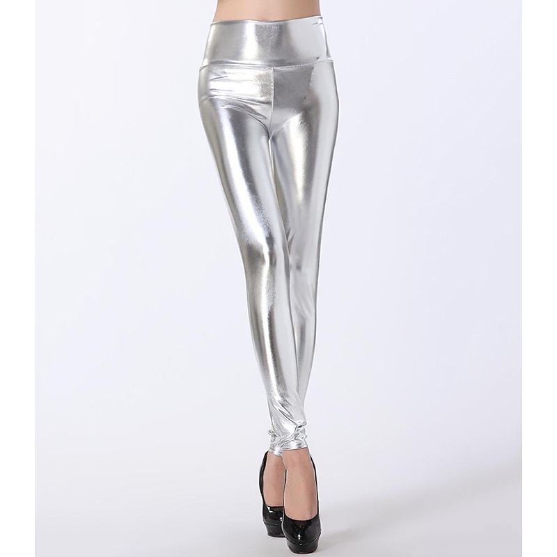 Latin Dance Pants Gore Women's Training Performance High PU Elastic Satin3