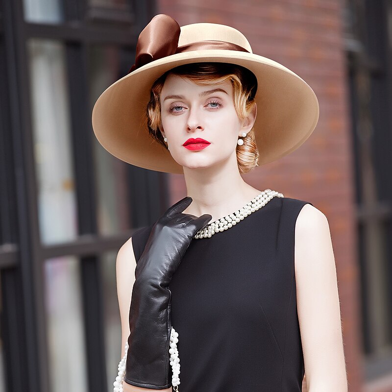 Hats Headwear Plain Twill Bowler / Cloche Hat Sun Hat Wedding Valentine's Day Kentucky Derby Horse Race Melbourne Cup Glam Elegant & Luxurious Romantic With Butterfly Splicing Headpiece Headwear4