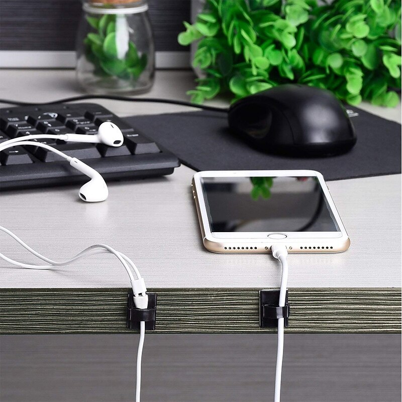 50 Pieces Adhesive Cable Clips Wire Clips Cable Wire Management Wire Cable Holder Clamps Cable Tie Holder for Car Office and Home3