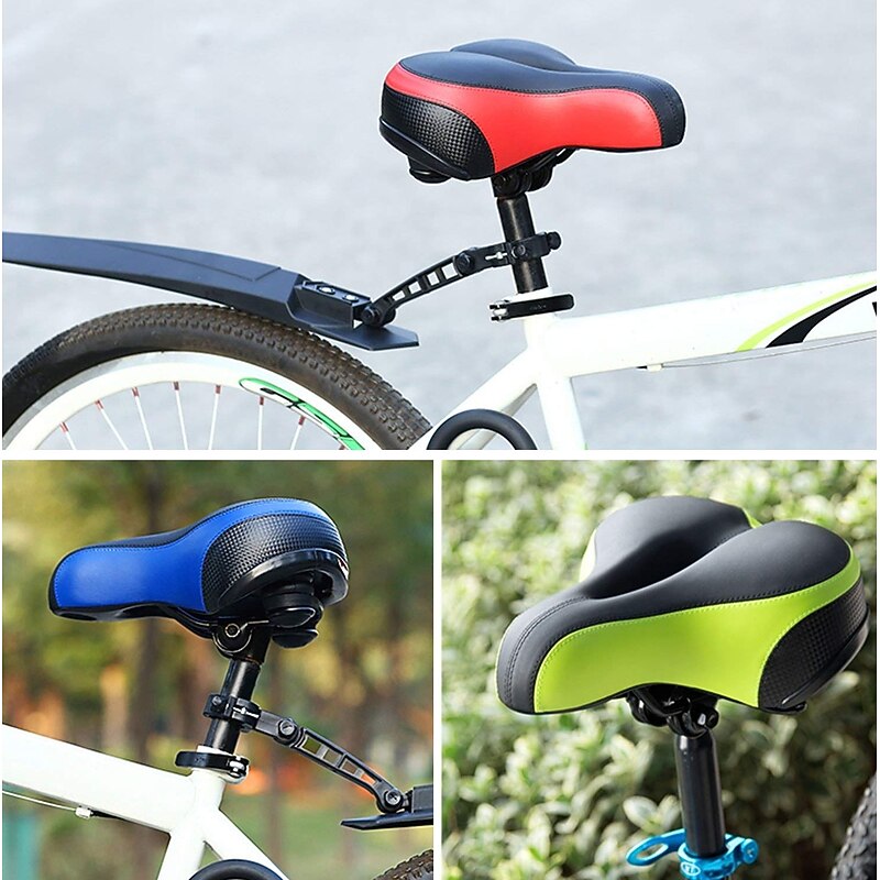 Most Comfortable Bicycle Seat, Bike Seat Replacement with Dual Shock Absorbing Ball Wide Bike Seat Memory Foam Bicycle Gel Seat4