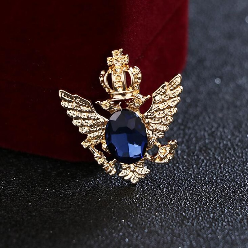 Men's Cubic Zirconia Brooches Retro Stylish Elegant Fashion British Brooch Jewelry Blue Black For Wedding Holiday2
