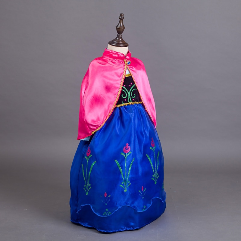 Princess Anna Dress Masquerade Flower Girl Dress Girls' Movie Cosplay A-Line Slip Retro Vintage Cosplay Blue Dress Carnival Masquerade Polyester World Book Day Costumes3