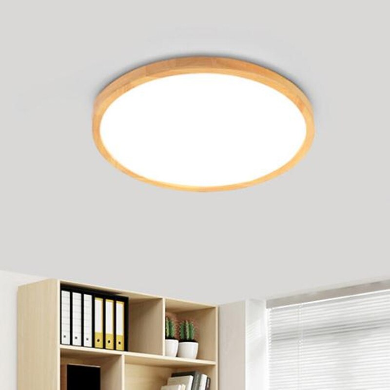 1-Light 30 cm Flush Mount Lights Wood Bamboo Wood Bamboo Circle Wood Contemporary LED 220-240V3