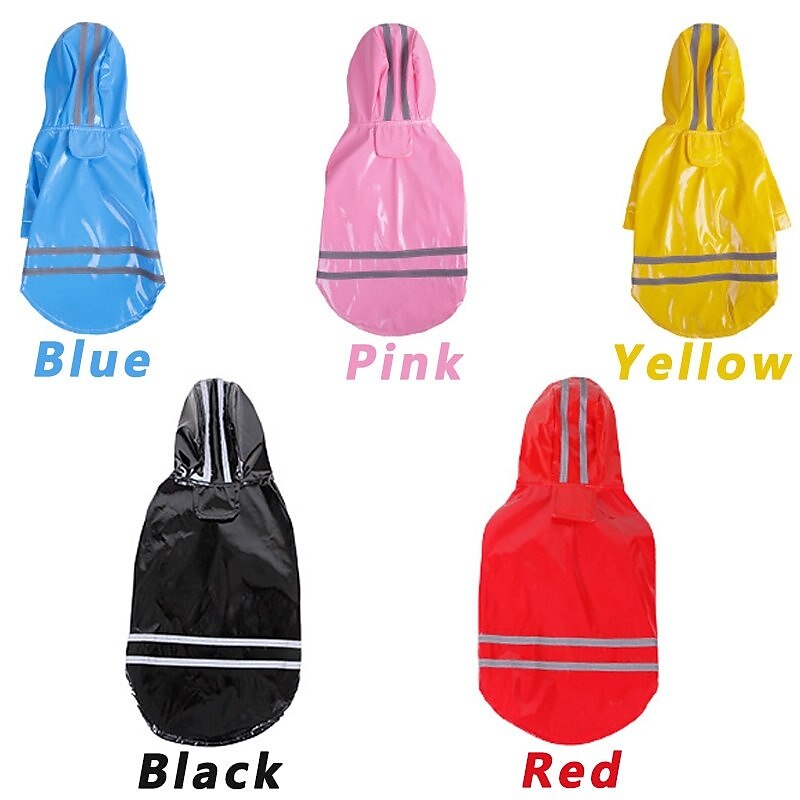 Dog Cat Rain Coat Jacket Raincoat Reflective Band Puppy Clothes Fashion Waterproof Windproof Trendy Reflective Waterproof Outdoor Dog Clothing4