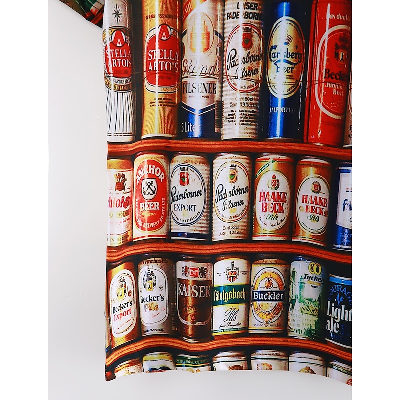 Men's Graphic Beer Shirt T Shirt Funny T Shirts Short Sleeve T shirt 3D Print Round Neck Shirt Active Daily White Summer Clothing Apparel S M L XL XXL 3XL4