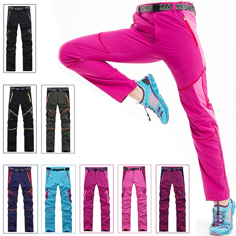 Women's Hiking Pants Trousers Patchwork Summer Outdoor Skin Friendly Quick Dry Lightweight Sweat wicking Pants / Trousers Bottoms Zipper Pocket Black Pink Camping / Hiking Fishing Climbing S M L XL2