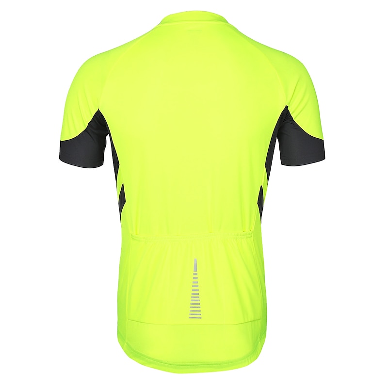 Men's Cycling Jersey Solid Color Short Sleeve Bike Jersey with 3 Rear Pockets Mountain Bike MTB Road Bike Cycling Breathability Reflective Strips Back Pocket Ultra Light Fabric Sports Dark Grey White3