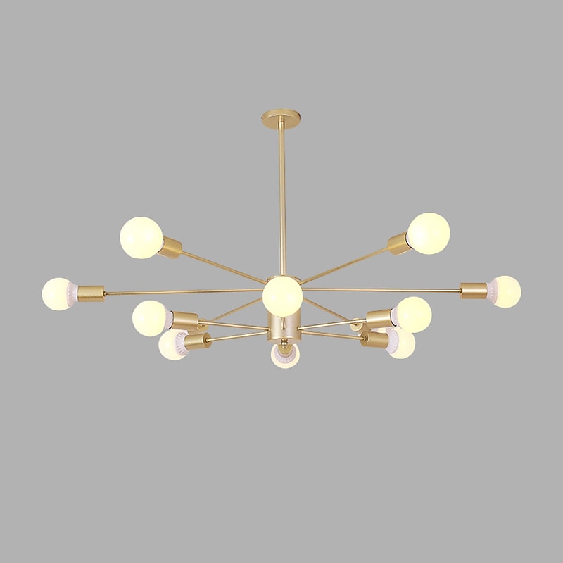 12 Heads 96cm LED Chandelier Pendant Light Nordic Gold Sputnik Modern Living Dining Room Bedroom Metal Painted Finishes 110-120V 220-240V2
