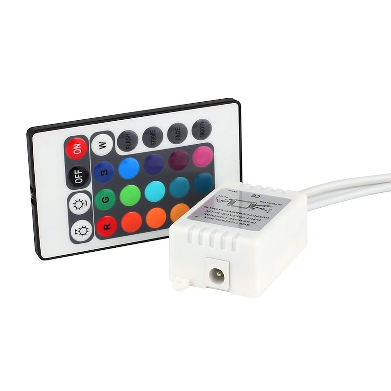 DC12V 24-Key LED Strip IR Remote Controller with Controller Box for 3528 5050 SMD RGB LED Strip Lights4