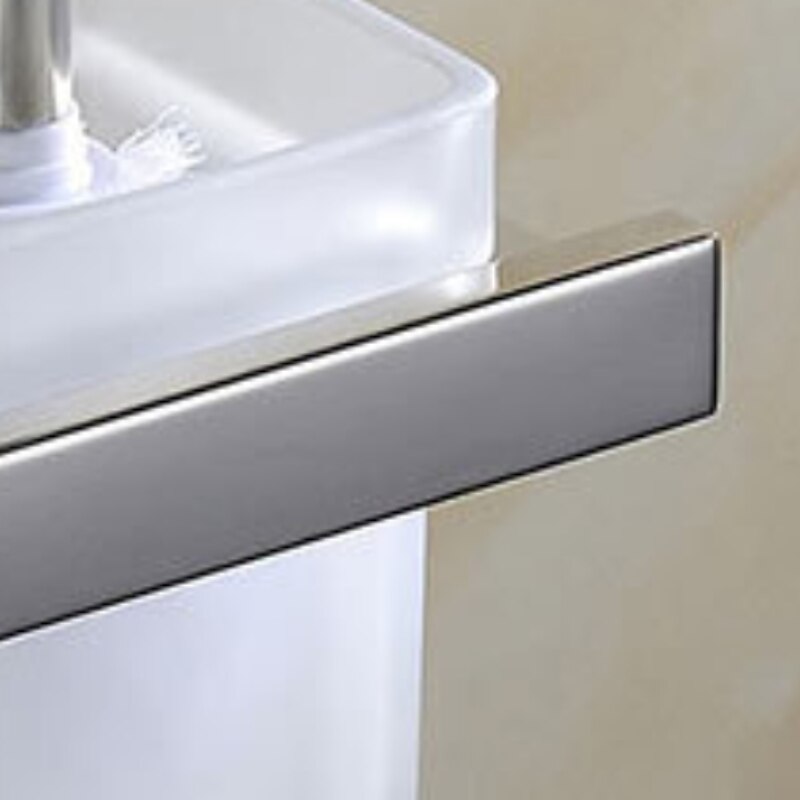 Toilet Brush Holder Set with Base New Design Modern Stainless Steel Wall Mounted Silvery 1pc2