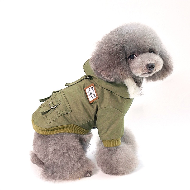 Dog Coat Hoodie Jacket Puppy Clothes Minimalist Keep Warm Winter Warm Outdoor Dog Clothing2