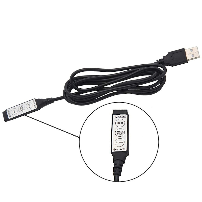 DC5V-24V RGB Mini 3 Keys USB 5V Led Controller with 4pin LED Strip Connector SMD50504