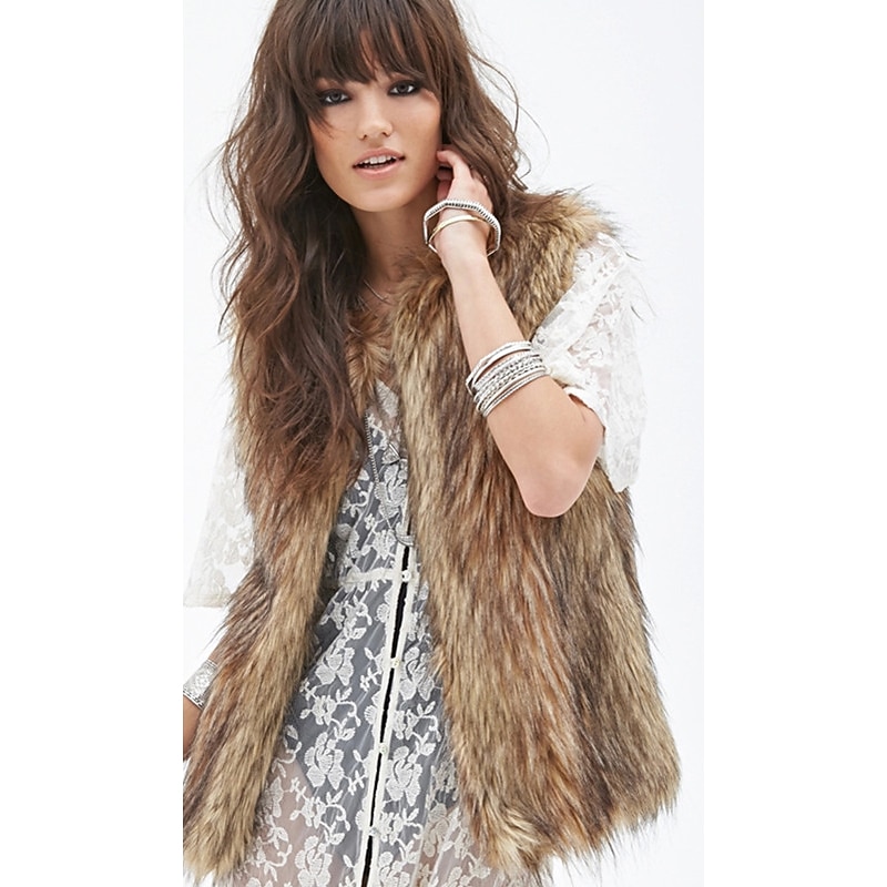 Sleeveless Vests Faux Fur Fall Wedding / Party / Evening Women's Wrap With Solid2