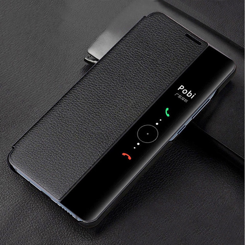 Phone Case for Huawei P40 P30 P20 Pro Lite Mate 40 30 20 Pro Honor 20 Pro With Windows Flip Translucent Full Body Cases Hard PU Leather Luxury Leather Hard PC Window View Smart Clear View2
