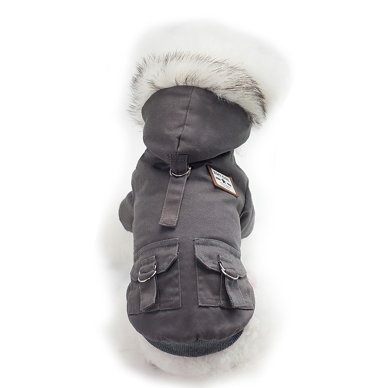 Dog Coat Hoodie Jacket Puppy Clothes Minimalist Keep Warm Winter Warm Outdoor Dog Clothing3