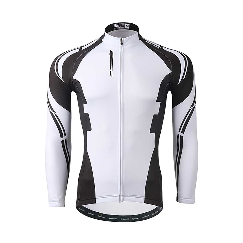 Men's Cycling Jersey with Bib Tights Long Sleeve Mountain Bike MTB Road Bike Cycling Winter Black Yellow Red Bike Pants / Trousers Jersey Bib Tights Thermal Warm Fleece Lining Windproof 3D Pad 6