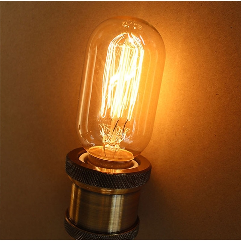 6pcs Dimmable T45 40W E27 Warm White Color Decorative Retro Incandescent Vintage Edison Light Bulbs AC220-240V4