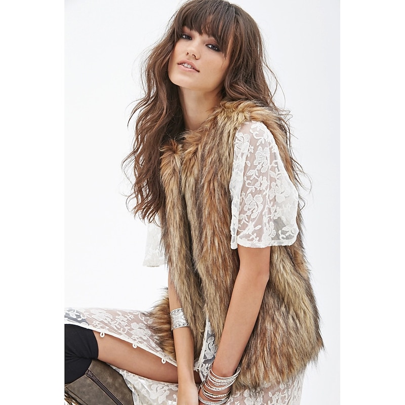 Sleeveless Vests Faux Fur Fall Wedding / Party / Evening Women's Wrap With Solid