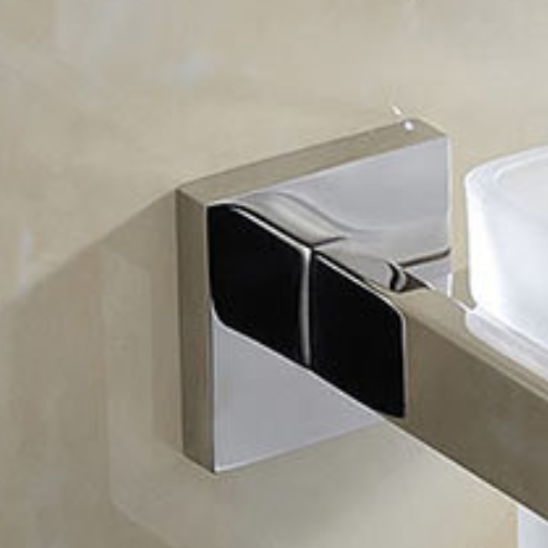 Toilet Brush Holder Set with Base New Design Modern Stainless Steel Wall Mounted Silvery 1pc3