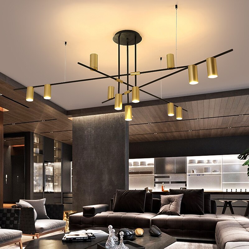 12 Bulbs 138 cm Chandelier Metal Geometrical Electroplated Artistic 110-120V 220-240V