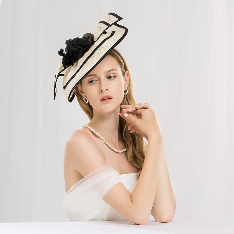 Flax Kentucky Derby Hat / Headbands with Floral 1PC Wedding / Party / Evening / Melbourne Cup Headpiece4