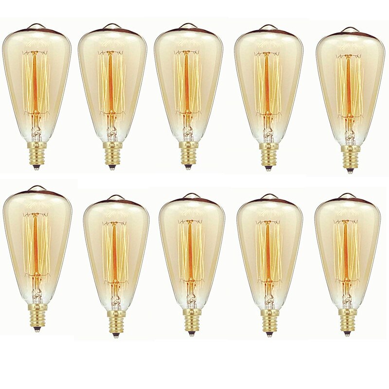 10pcs 40 W E14 ST48 Warm White 2200-2700 k Retro / Dimmable / Decorative Incandescent Vintage Edison Light Bulb 220-240 V