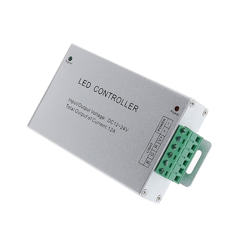 DC12V-24V 12A 144W 24Key IR Remote Controller Aluminum shell for RGB LED Strip 5050 3528 SMD3