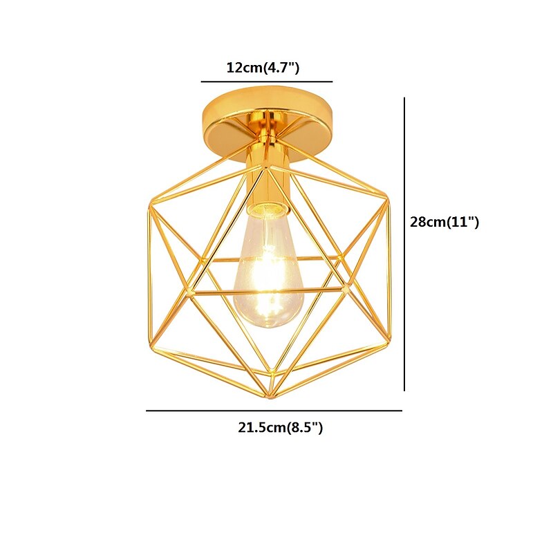 1-Light 21.5 cm Mini Style Flush Mount Lights Metal Geometrical Electroplated Nature Inspired Modern 110-120V 220-240V E26 E273