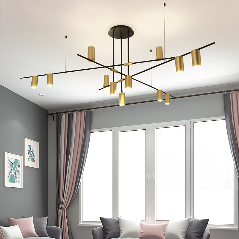 12 Bulbs 138 cm Chandelier Metal Geometrical Electroplated Artistic 110-120V 220-240V3