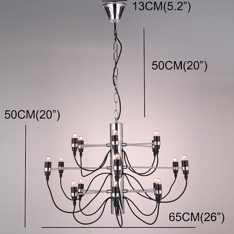18 Bulbs 65 cm Creative Candle Style Chandelier Metal Candle-style Electroplated Artistic Chic & Modern 110-120V 220-240V4