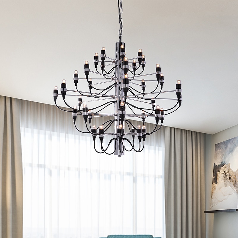 Ecolight 95 cm Pendant Light Creative Candle Style Chandelier Metal Candle-style Classic Office, Shops / Cafes Electroplated Artistic Chic Modern 110-120V 220-240V