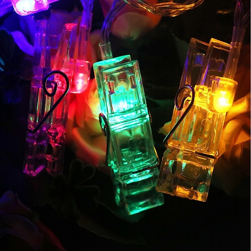 Elegant Wedding Reception Party LED Photo String Lights 4M with 40 Photo Clips 40 LED for Dorm Bedroom Wall Decor Wedding Decorations Battery Powered or USB Fairy Twinkle Lights Hanging Photos Cards3