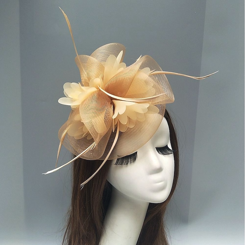Feather / Net Fascinators Kentucky Derby Hat / Headpiece with Feather / Floral / Flower 1PC Wedding / Special Occasion / Tea Party Headpiece