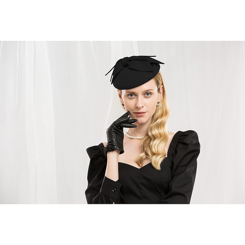 100% Wool Kentucky Derby Hat / Hats with Bowknot / Solid 1pc Casual / Daily Wear Headpiece2