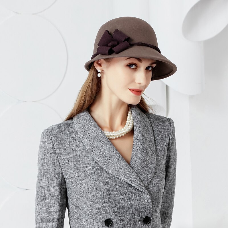 Wool Hats with Floral 1PC Wedding / Party / Evening / Melbourne Cup Headpiece4