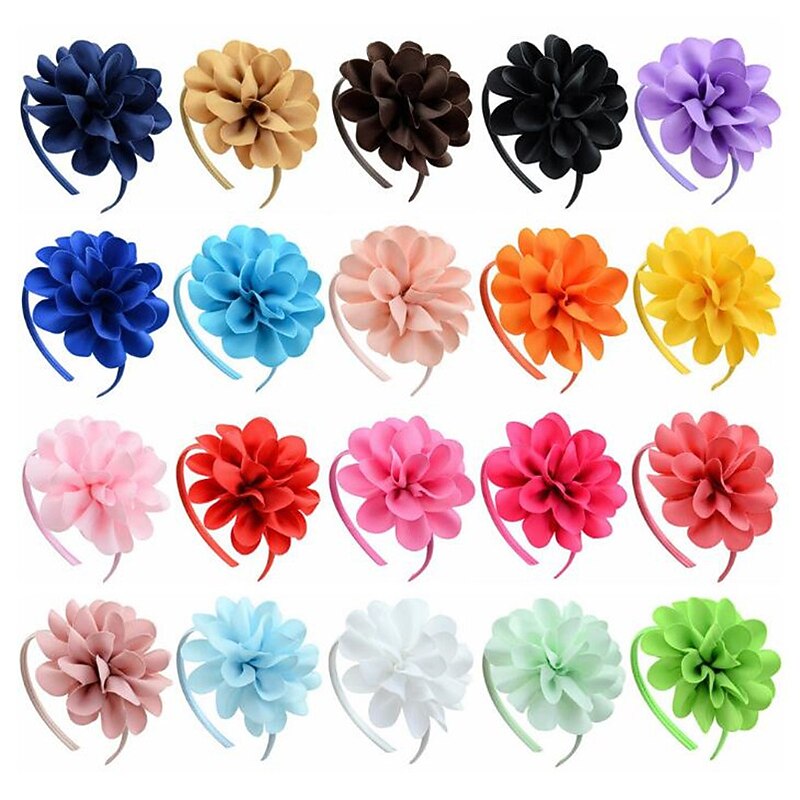 Headbands Sweet Style Flower Cotton Fabric Fascinators Kentucky Derby Hat Headpiece with Pure Color 1 PC Horse Race Ladies Day Melbourne Cup Headpiece