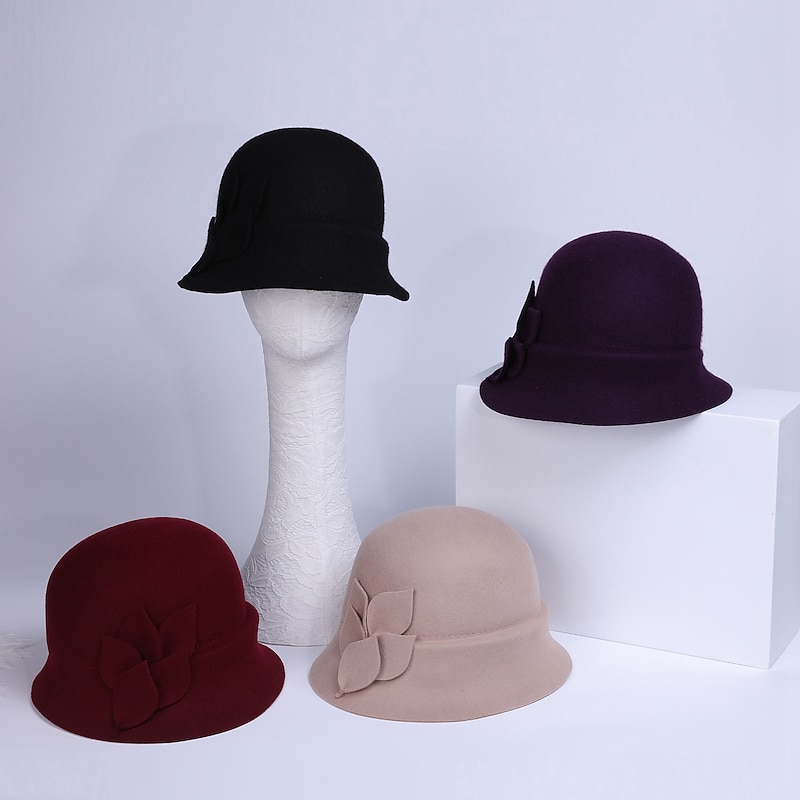 Wool Hats with Pure Color 1pc Casual Headpiece3