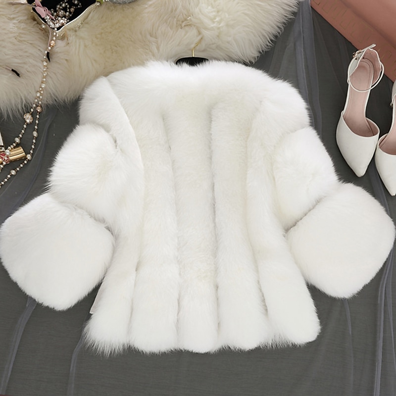 Long Sleeve Coats / Jackets Faux Fur Fall Wedding / Party / Evening Women's Wrap With Solid4