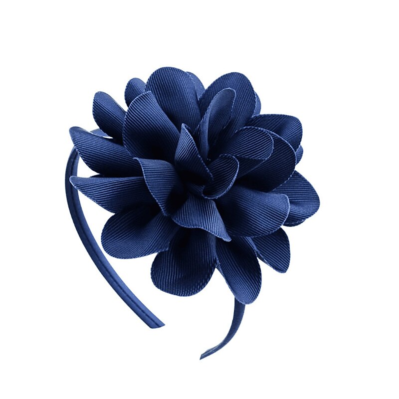 Headbands Sweet Style Flower Cotton Fabric Fascinators Kentucky Derby Hat Headpiece with Pure Color 1 PC Horse Race Ladies Day Melbourne Cup Headpiece3