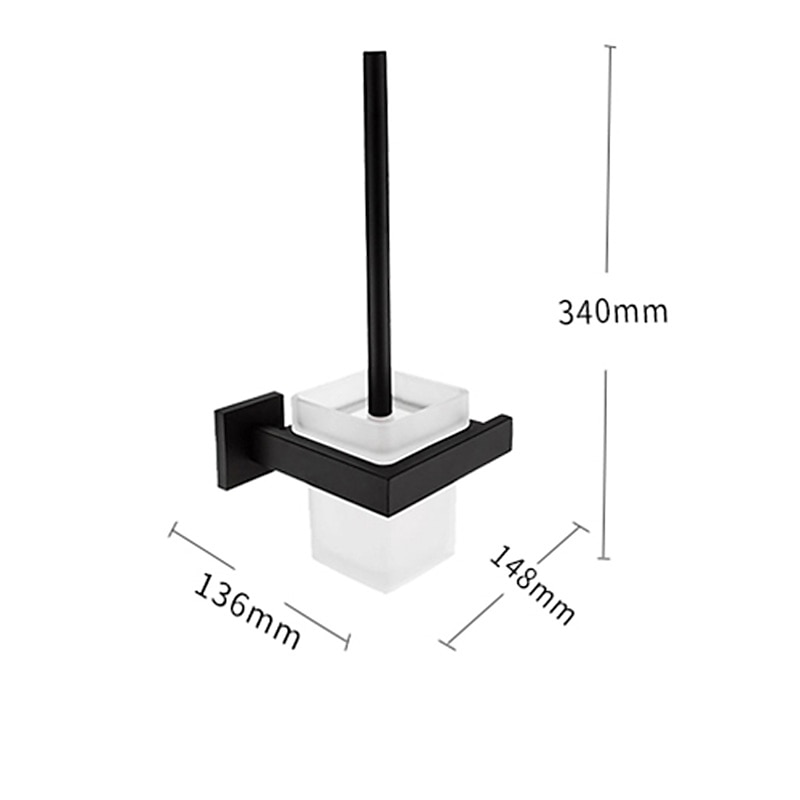 Toilet Brush with Holder, Stainless Steel Wall Mounted Rubber Painted Toilet Bowl Brush and Holder for Bathroom4