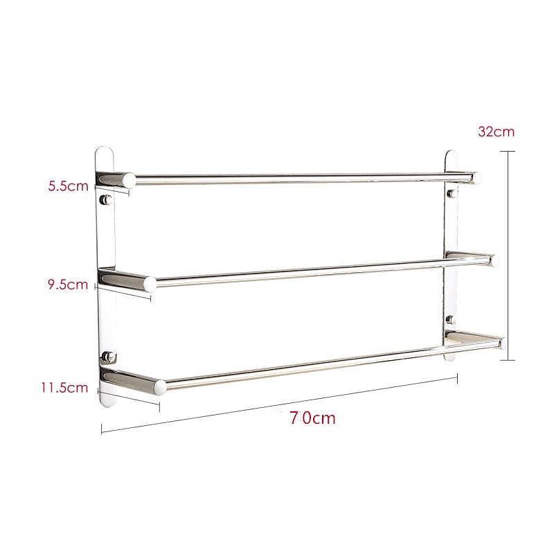 Towel Racks 3-Tiers Bath Towel Bar , Stainless Steel, Wall Mount, Mirror polished finished, High quality4