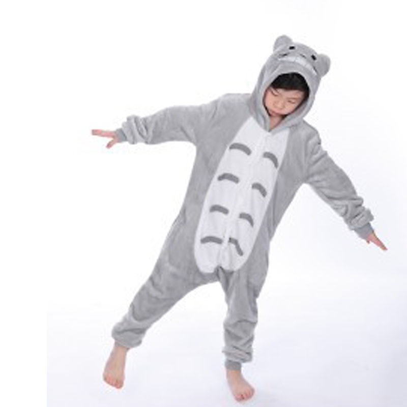 Kid's Solid Color Embroidered Fashion Onesie Costume Carnival Costume Cat Totoro Onesie Pajamas Kigurumi Pajamas For Boys and Girls Christmas Carnival Children's Day Cartoon3