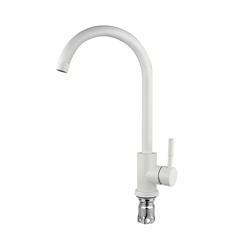 Stainless Steel Kitchen Faucet,Nickel Brushed Free Standing Single Handle One Hole Standard Spout High Arc 360° Rotatable Bathroom Sink Faucet with Hot and Cold Water Switch2