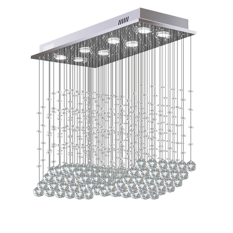 8-Light 80 cm Crystal Bulb Included Designers Chandelier Metal Crystal Electroplated Chic & Modern 110-120V 220-240V GU102