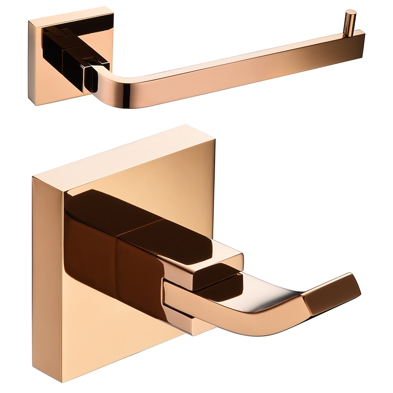 Bathroom Accessory Set Contemporary Brass 2pcs - Hotel bath Toilet Paper Holders / Robe Hook2