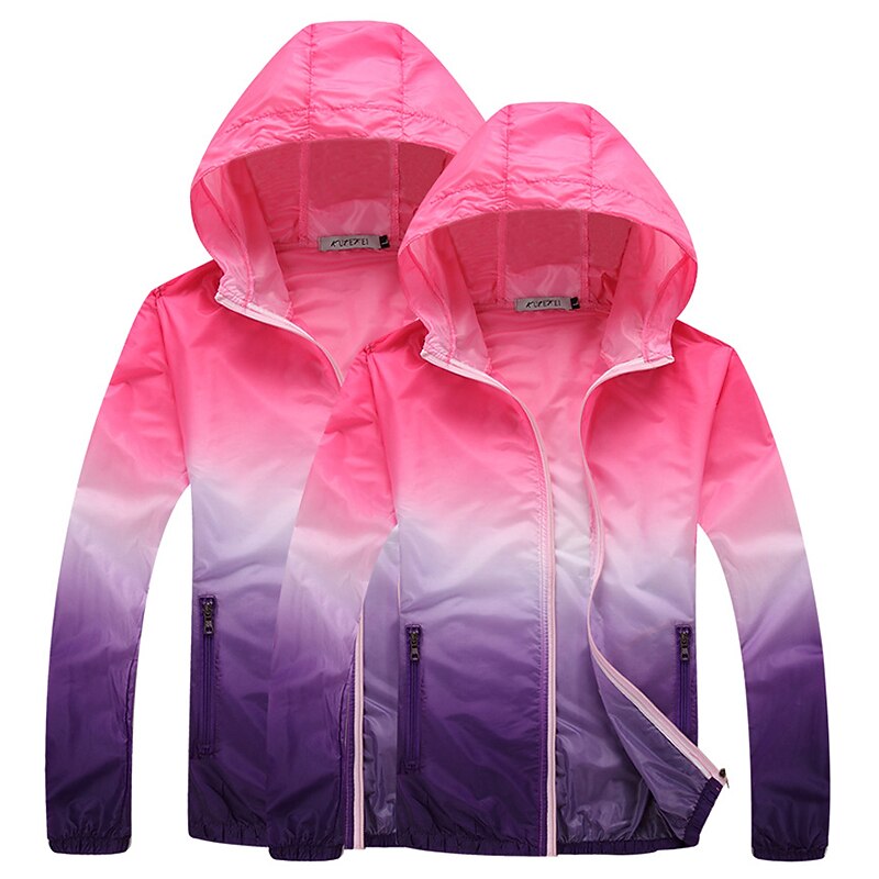 Men's Women's Hiking Jacket Hiking Skin Jacket Hiking Windbreaker Outdoor Waterproof UV Sun Protection Sunscreen Windproof Hoodie Ultraviolet Resistant Jacket Raincoat Camping / Hiking Fishing 20