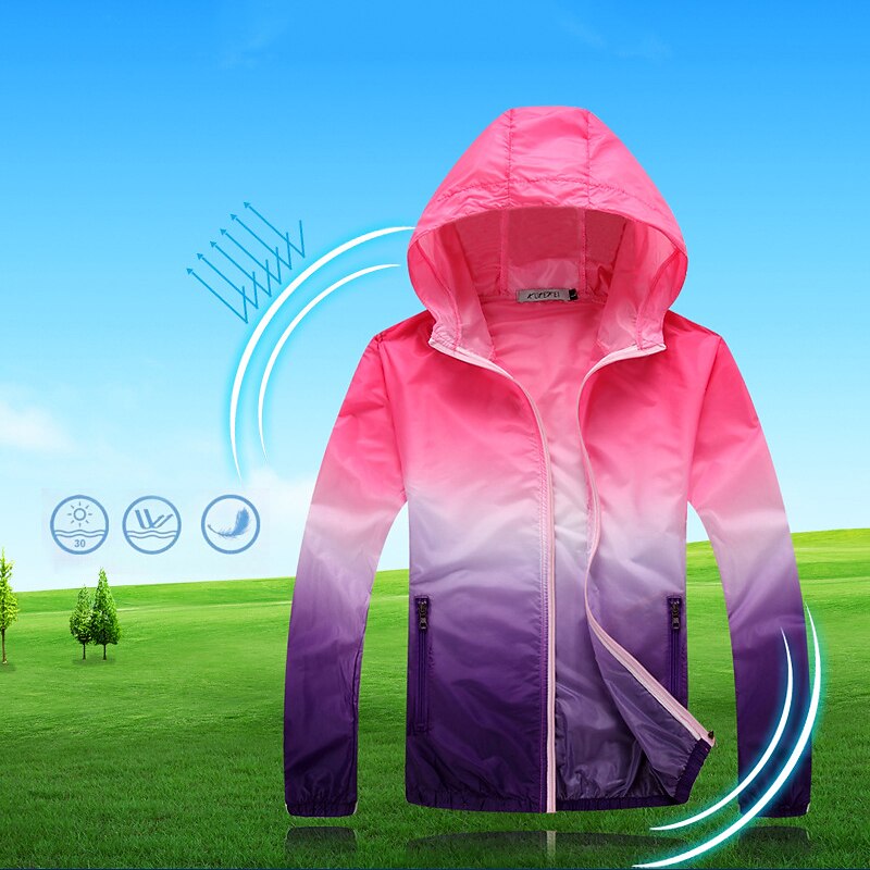 Men's Women's Hiking Jacket Hiking Skin Jacket Hiking Windbreaker Outdoor Waterproof UV Sun Protection Sunscreen Windproof Hoodie Ultraviolet Resistant Jacket Raincoat Camping / Hiking Fishing 17