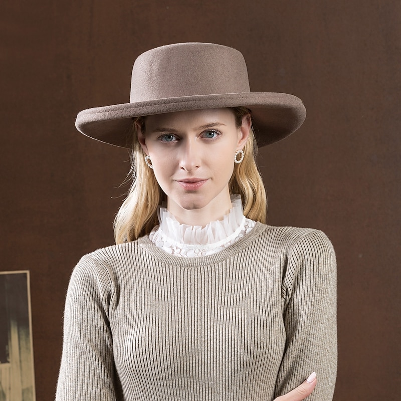 100% Wool Kentucky Derby Hat / Hats with Solid 1pc Casual / Daily Wear Headpiece