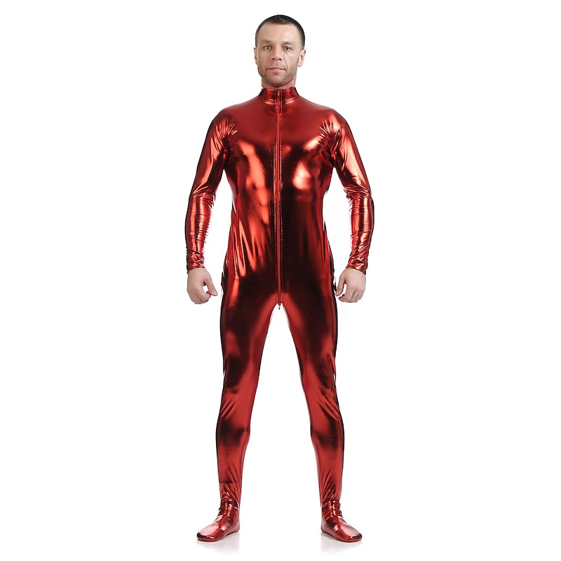 Shiny Zentai Suits Cosplay Costume Skin Suit Carnival Costume Full Body Suit Men's Women's Sex Sexy Costume Solid Colored Spandex Latex Costume for Halloween Adults'4
